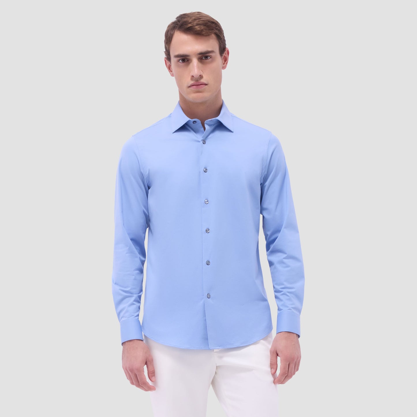 Bugatchi James Solid OoohCotton® Shirt Air Blue