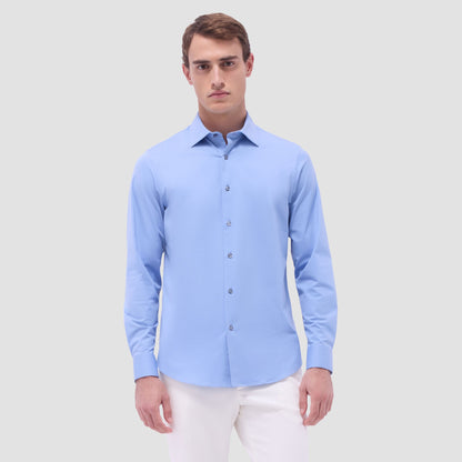 Bugatchi James Solid OoohCotton® Shirt Air Blue