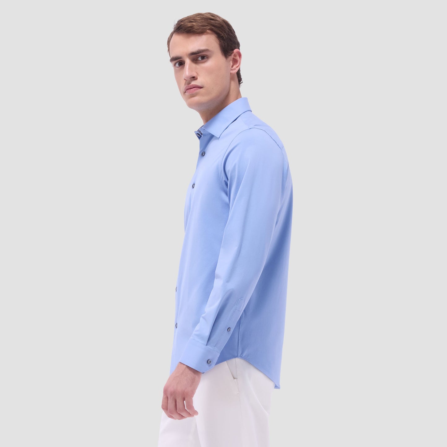 Bugatchi James Solid OoohCotton® Shirt Air Blue