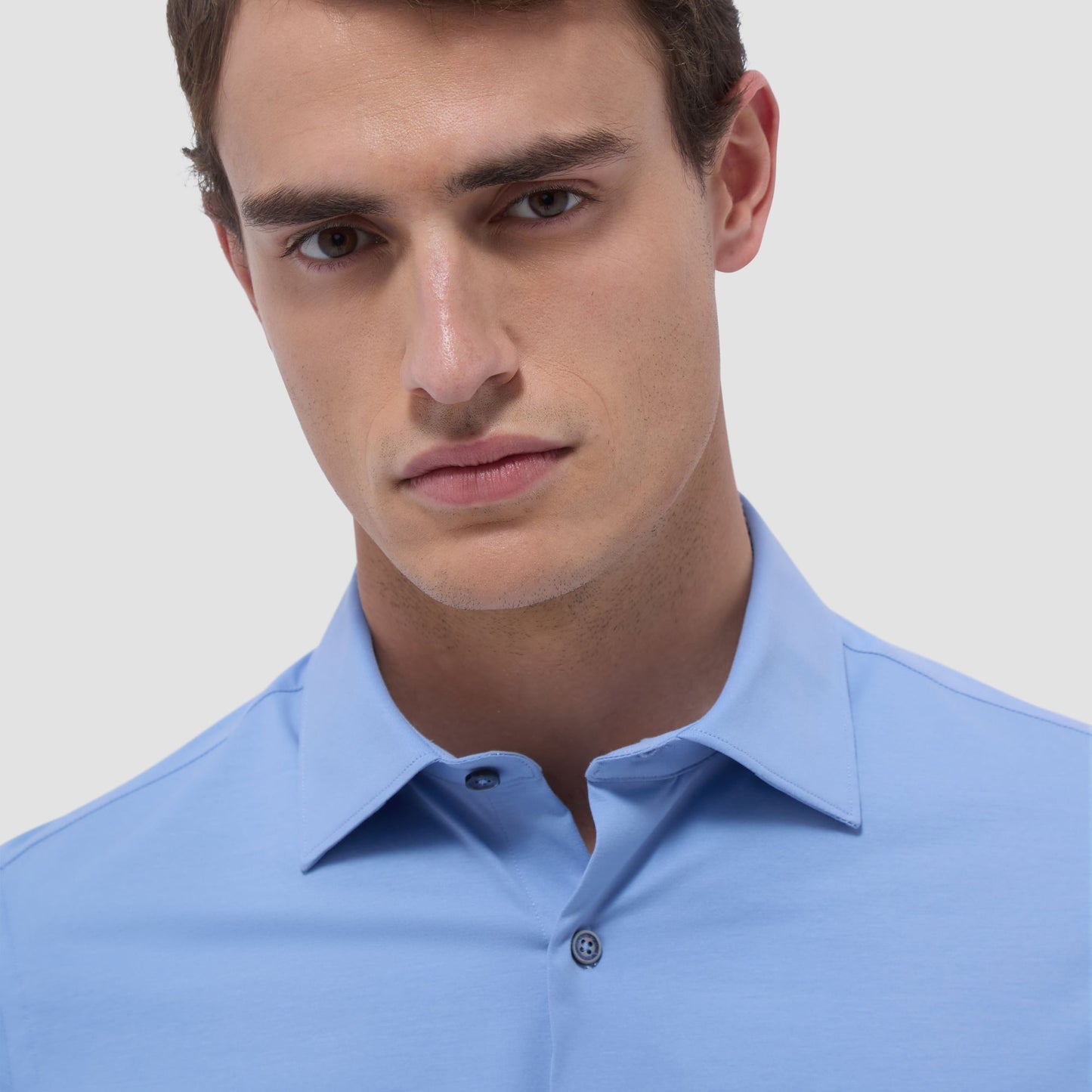 Bugatchi James Solid OoohCotton® Shirt Air Blue
